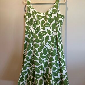 Nine West Green Leaf Print Dress